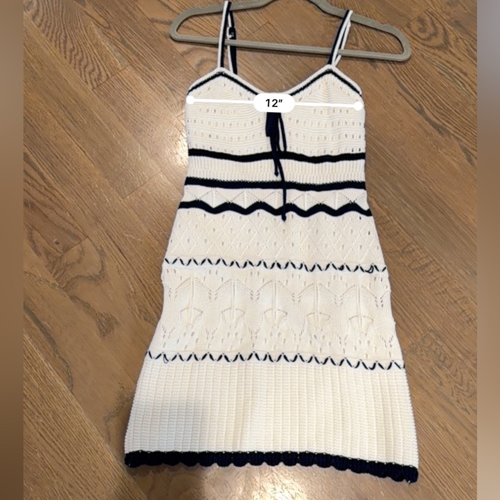 Grey Bandit Newport Crochet Mini Dress | Black & White | Size M - Picture 5 of 7